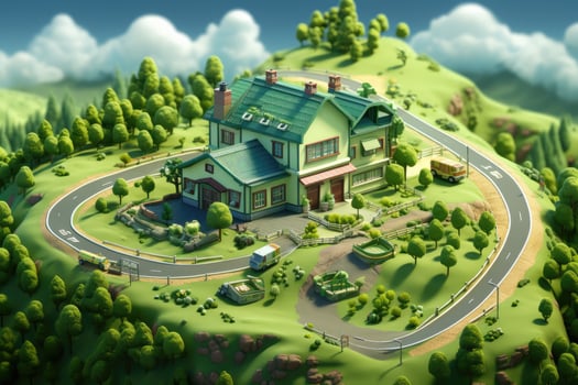 tiny cute isometric farm soft smooth lighting AI Generated photo