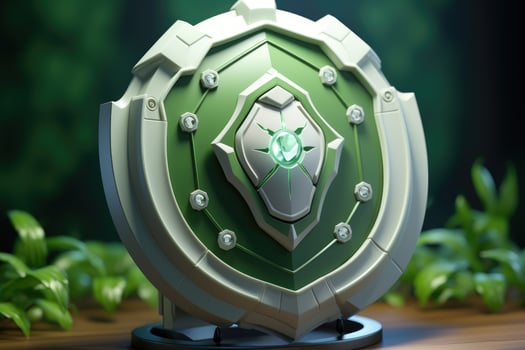 tiny cute isometric war shield soft smooth lighting AI Generated photo