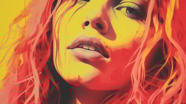 a painting of a woman with red hair generative ai photo