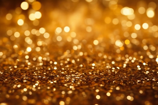 Gold glitter and golden sparkle confetti create shiny glittering dust particles photo