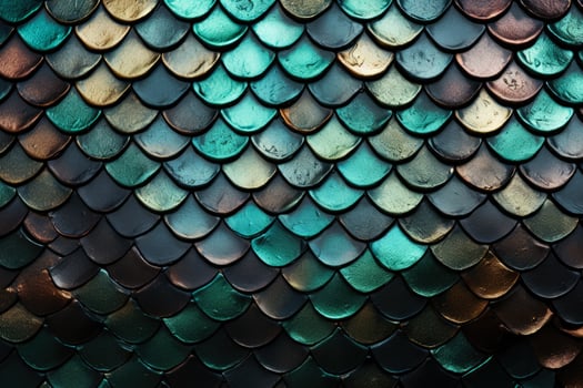 Black scales of snake reptile fish or mermaid create striking pattern photo