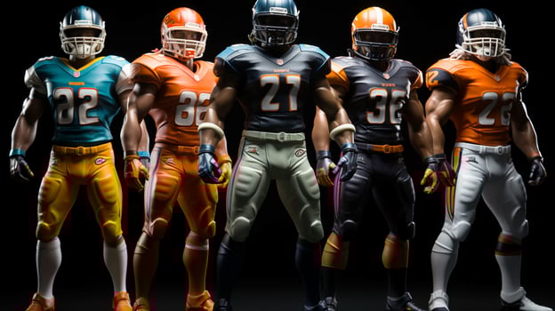 AI-Generated Team of American football players ready to play photo
