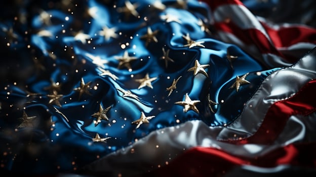 Abstract American flag red and blue with stars for Independence Day photo