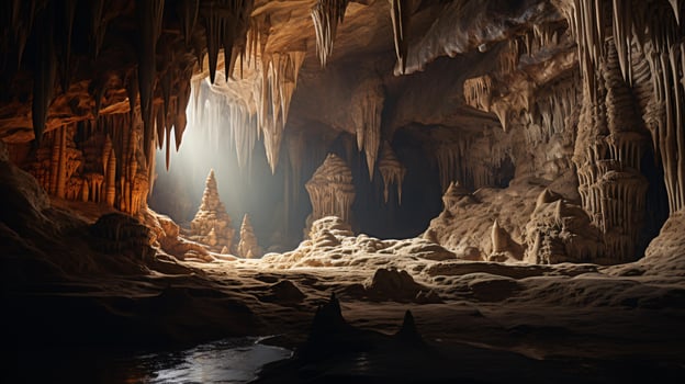 A captivating underground cave filled with unique formations and natural wonders AI Generated photo
