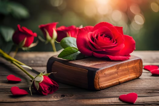 photo wallpaper heart, the sun, the sky, the flowers, the roses, the heart,. AI-Generated