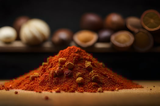 a pile of spices on a table. AI-Generated photo