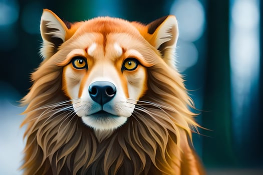 a digital painting of a wolf. AI-Generated photo