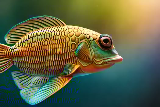 a fish with big eyes and a yellow body. AI-Generated photo
