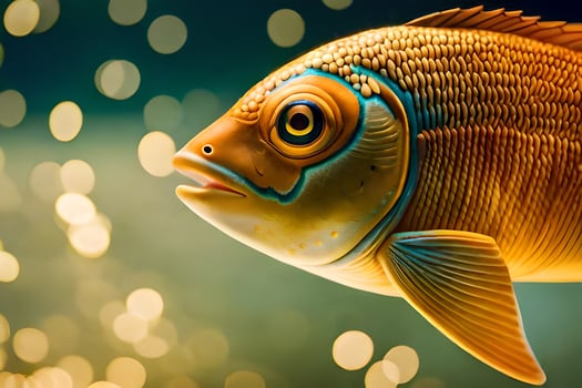 a fish with big eyes and a big mouth. AI-Generated photo