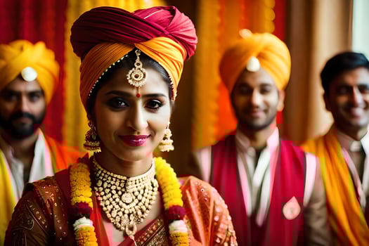 indian wedding in the city. AI-Generated photo
