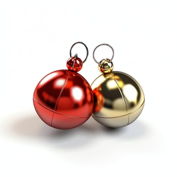 Decorative christmas ornament with christmas golden bells or jingle bells. Christmas decoration concept by AI Generated photo