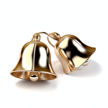 Decorative christmas ornament with christmas golden bells or jingle bells. Christmas decoration concept by AI Generated photo