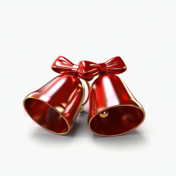 Decorative christmas ornament with christmas golden bells or jingle bells. Christmas decoration concept by AI Generated photo