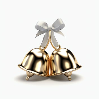Decorative christmas ornament with christmas golden bells or jingle bells. Christmas decoration concept by AI Generated photo