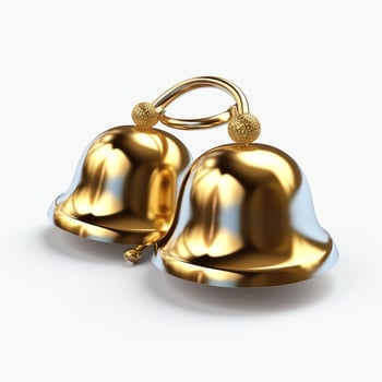Decorative christmas ornament with christmas golden bells or jingle bells. Christmas decoration concept by AI Generated photo