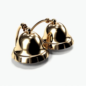 Decorative christmas ornament with christmas golden bells or jingle bells. Christmas decoration concept by AI Generated photo