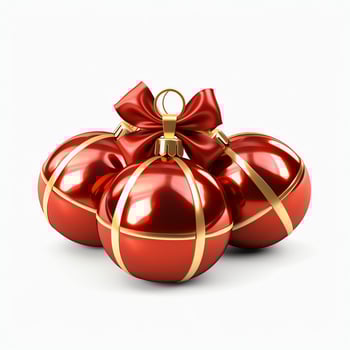 Decorative christmas ornament with christmas golden bells or jingle bells. Christmas decoration concept by AI Generated photo