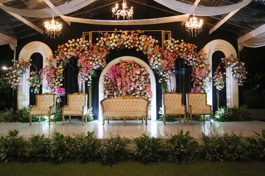 Garden Wedding Party at Night photo