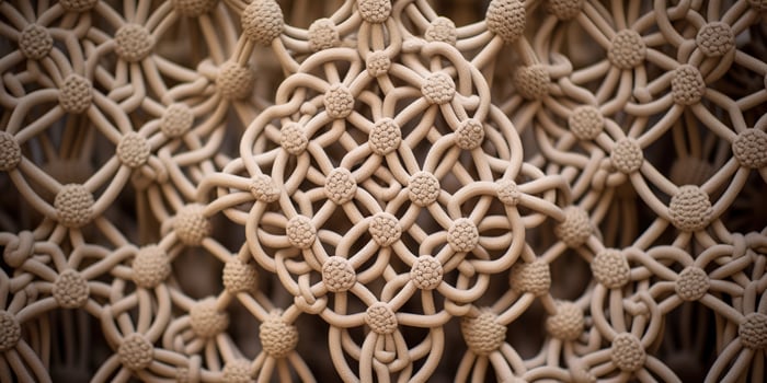 Generative AI, Close-up of hand made macrame texture photo