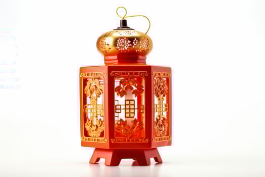 Floating lantern for Asian New Year blessings and hope isolated on a white background photo