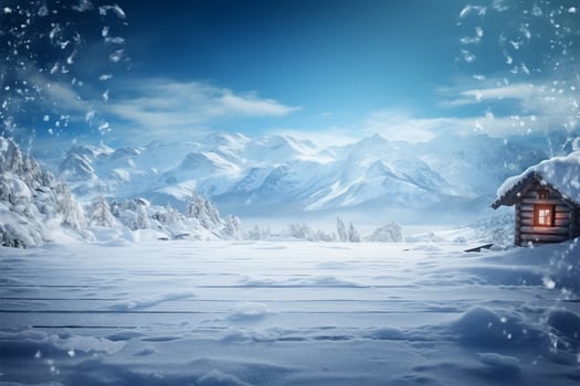 A spacious winter background featuring a gleaming ice road ahead AI Generated photo