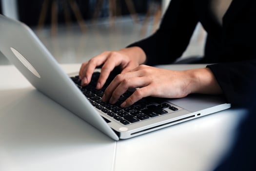 Close up of Business team analyzing income charts and graphs with modern laptop computer. Business analysis and strategy concept. photo
