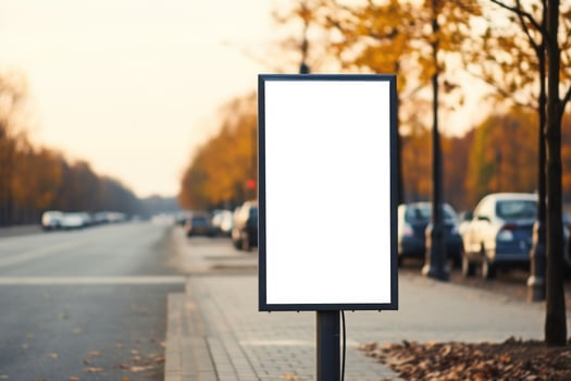 Outdoor ad mockup, fully blurred background. Generative AI photo