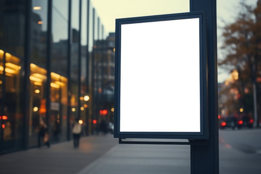 Outdoor ad mockup, fully blurred background. Generative AI photo
