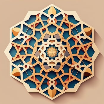 Islamic geometric pattern with triangles and sharp angles. AI Generative photo