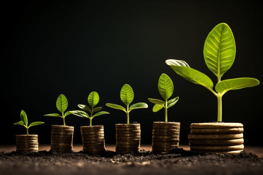 Increased investment stock growth, AI generated photo