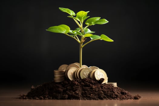 Increased investment stock growth, AI generated photo