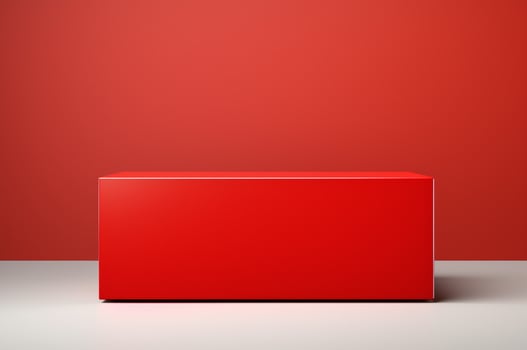 Mockup red box front view. Generative AI photo