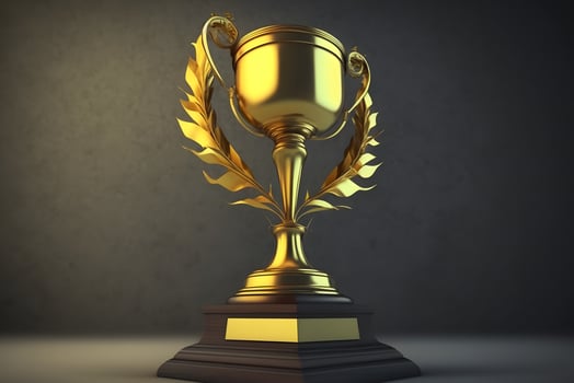 champion golden trophy. Neural network AI generated photo