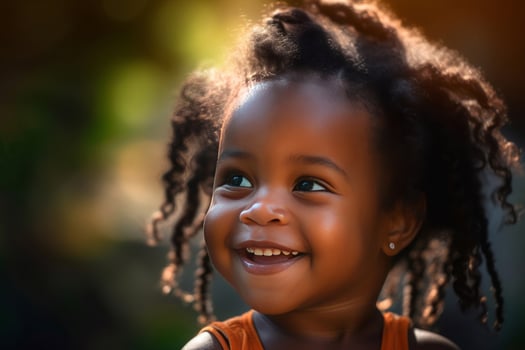 Smiling afro baby girl. Generate Ai photo