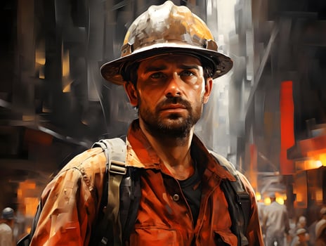 Construction worker. High quality. AI Generative photo
