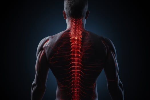 A person has pain in the back photo