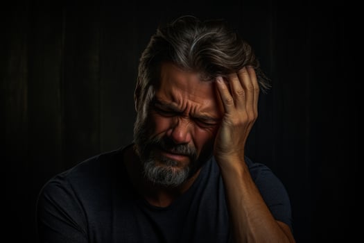 A person has pain in the head photo