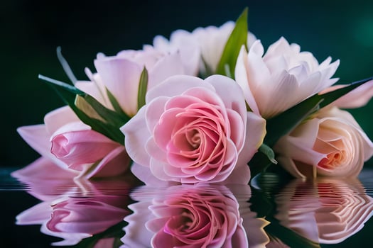 photo wallpaper the sky, flowers, water, the background, the flowers, the water, the. AI-Generated