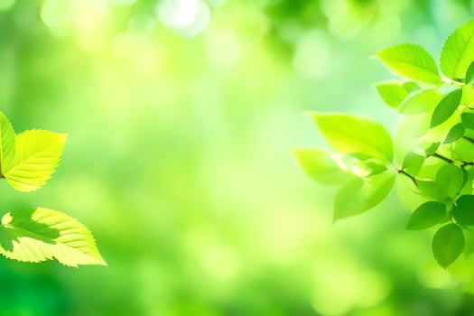 green leaves on a sunny day. AI-Generated photo