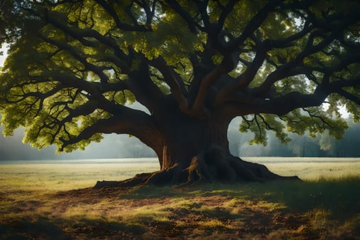 the largest oak tree in the world. AI-Generated photo