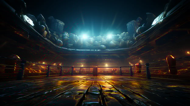 Ring for sports fights in martial arts boxing competitions photo