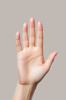 Woman hand or forehand signal to talk to the hand AI Generated photo