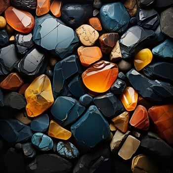 A blue and orange rock wall AI Generative photo