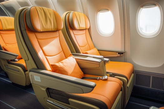 Business class cabin interior photo
