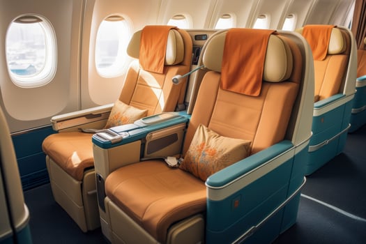 Business class cabin interior photo