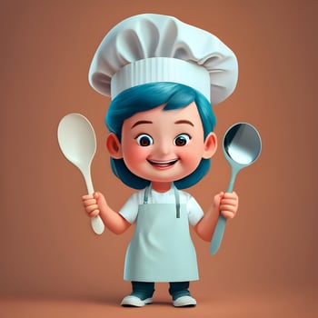 3D character for a web-based cooking and recipe app for children. photo