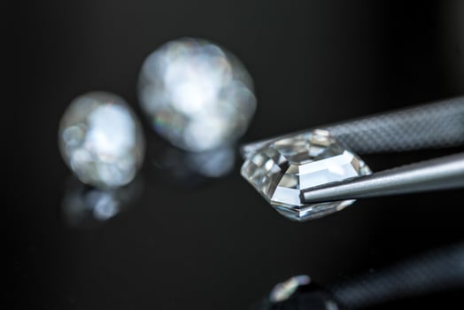 Diamonds on black background photo