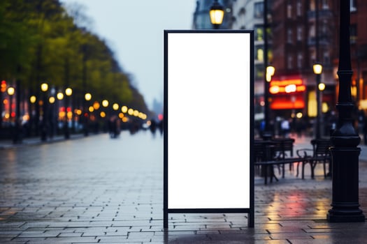 Outdoor ad mockup, fully blurred background. Generative AI photo