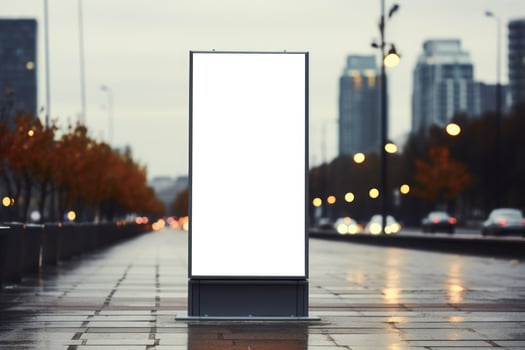 Outdoor ad mockup, fully blurred background. Generative AI photo