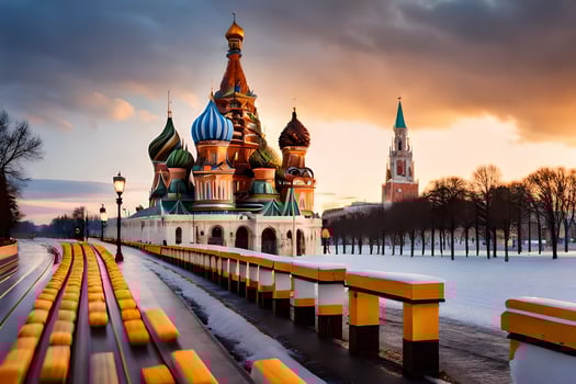 the kremlin and the red square in moscow, russia. AI-Generated photo